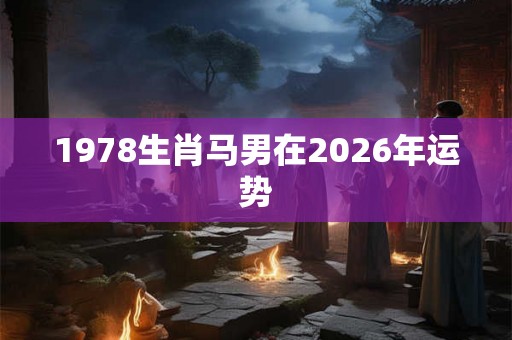 1978生肖马男在2026年运势
