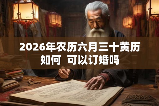 2026年农历六月三十黄历如何  可以订婚吗