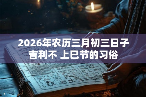 2026年农历三月初三日子吉利不 上巳节的习俗