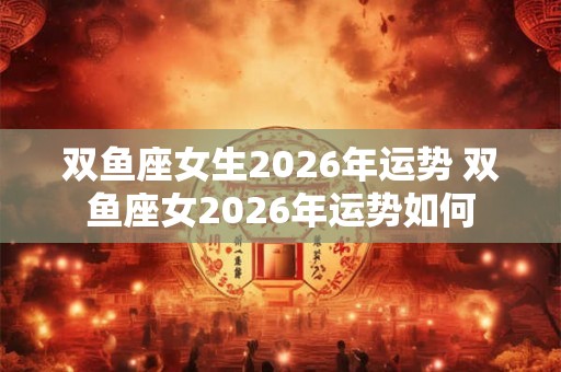 双鱼座女生2026年运势 双鱼座女2026年运势如何