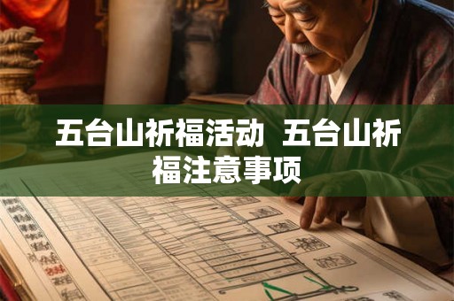 五台山祈福活动  五台山祈福注意事项