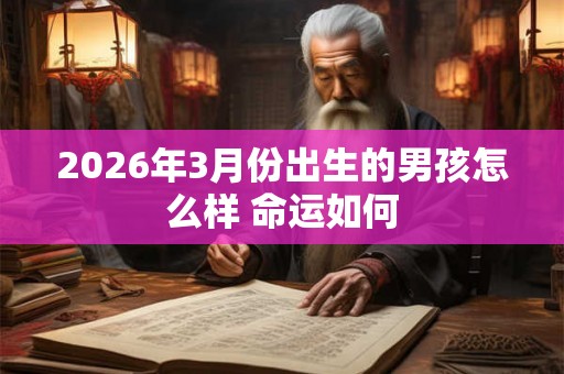 2026年3月份出生的男孩怎么样 命运如何