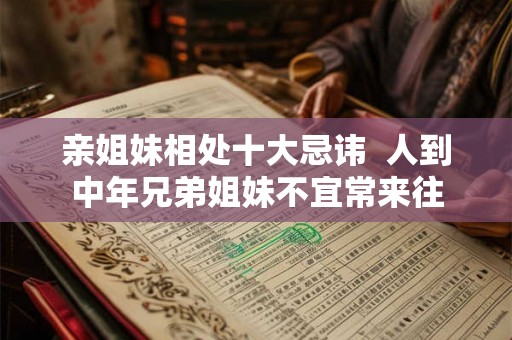 亲姐妹相处十大忌讳  人到中年兄弟姐妹不宜常来往