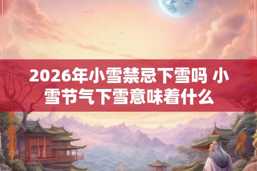 2026年小雪禁忌下雪吗 小雪节气下雪意味着什么