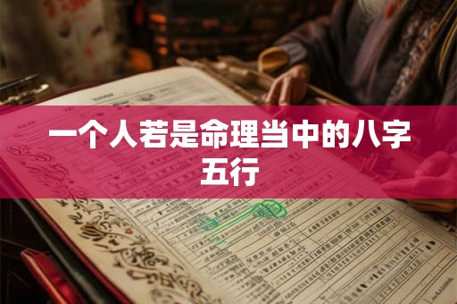 一个人若是命理当中的八字五行