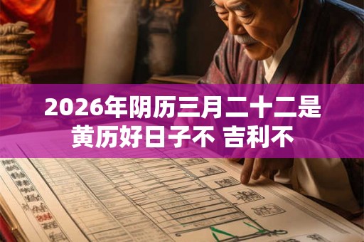 2026年阴历三月二十二是黄历好日子不 吉利不