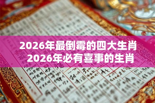 2026年最倒霉的四大生肖  2026年必有喜事的生肖
