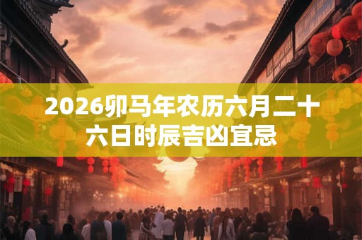 2026卯马年农历六月二十六日时辰吉凶宜忌