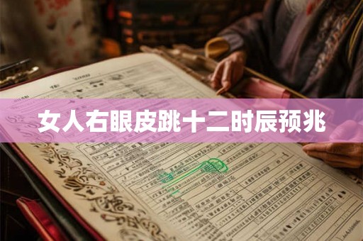 女人右眼皮跳十二时辰预兆 女人右眼皮跳十二时辰预兆