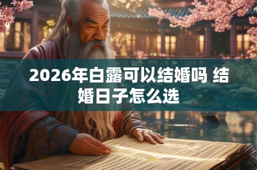 2026年白露可以结婚吗 结婚日子怎么选