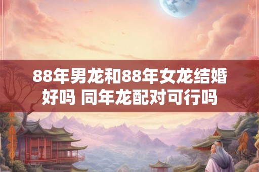 88年男龙和88年女龙结婚好吗 同年龙配对可行吗 88年男龙和88年女龙结婚好吗 同年龙配对可行吗