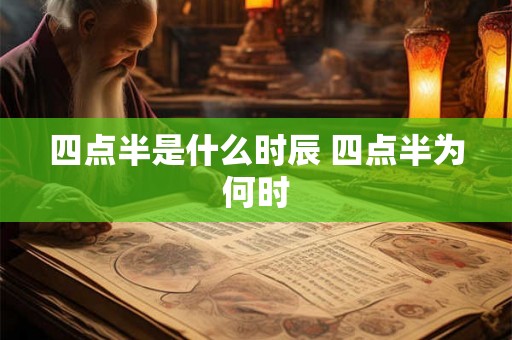 四点半是什么时辰 四点半为何时