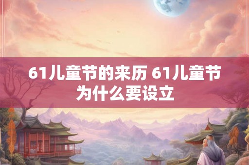 61儿童节的来历 61儿童节为什么要设立 61儿童节的来历 61儿童节为什么要设立
