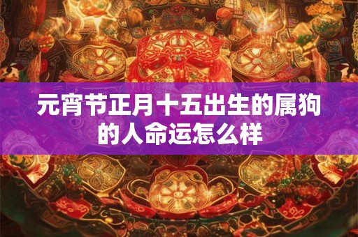 元宵节正月十五出生的属狗的人命运怎么样
