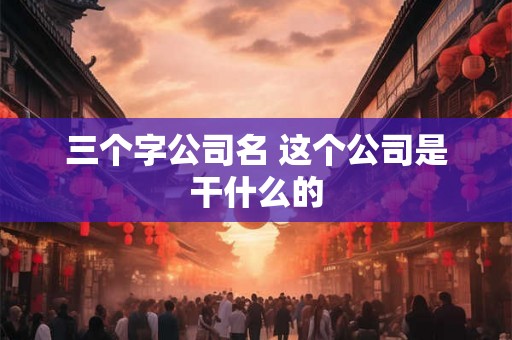 三个字公司名 这个公司是干什么的