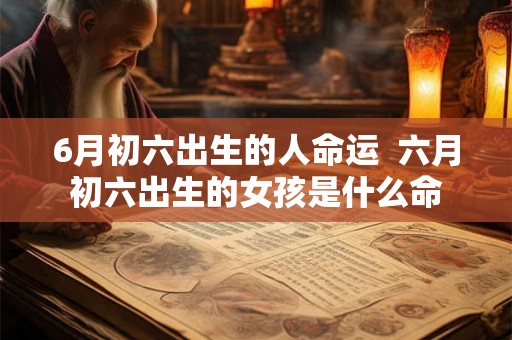 6月初六出生的人命运  六月初六出生的女孩是什么命