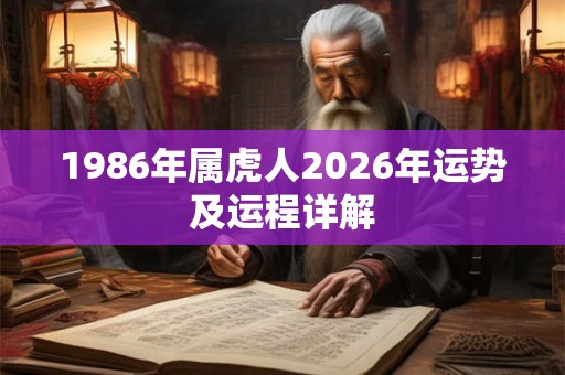 1986年属虎人2026年运势及运程详解