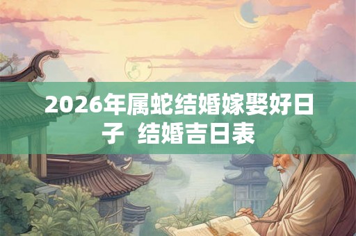 2026年属蛇结婚嫁娶好日子  结婚吉日表