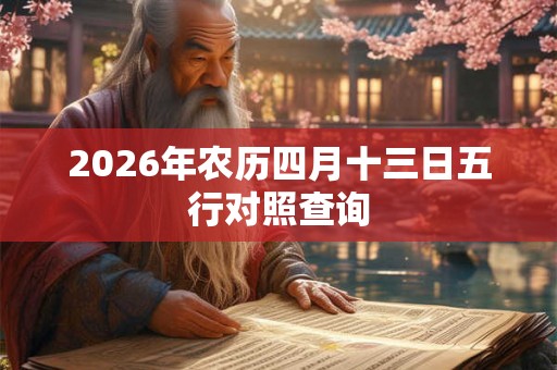 2026年农历四月十三日五行对照查询