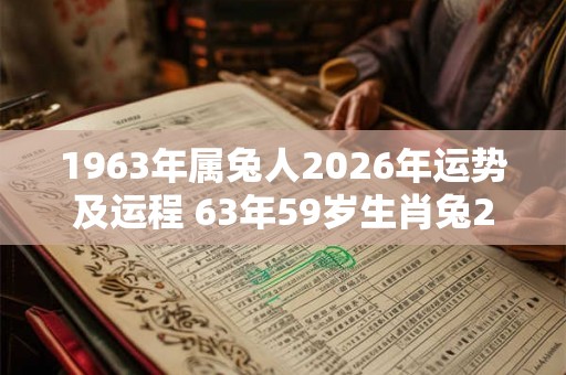 1963年属兔人2026年运势及运程 63年59岁生肖兔2026年每月运势