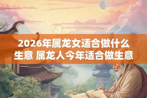 2026年属龙女适合做什么生意 属龙人今年适合做生意吗 2026年属龙女适合做什么生意 属龙人今年适合做生意吗