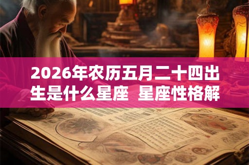 2026年农历五月二十四出生是什么星座  星座性格解析
