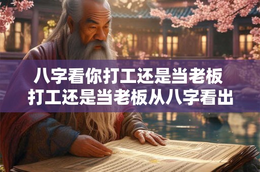 八字看你打工还是当老板 打工还是当老板从八字看出答案
