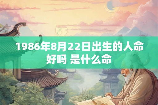 1986年8月22日出生的人命好吗 是什么命