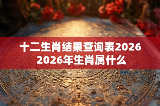 十二生肖结果查询表2026 2026年生肖属什么