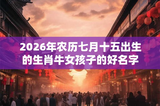2026年农历七月十五出生的生肖牛女孩子的好名字
