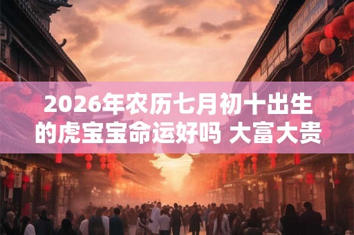 2026年农历七月初十出生的虎宝宝命运好吗 大富大贵吗