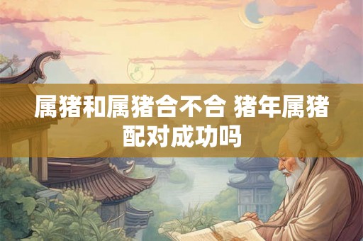 属猪和属猪合不合 猪年属猪配对成功吗