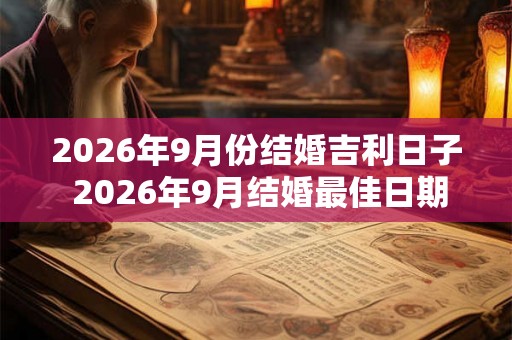 2026年9月份结婚吉利日子 2026年9月结婚最佳日期
