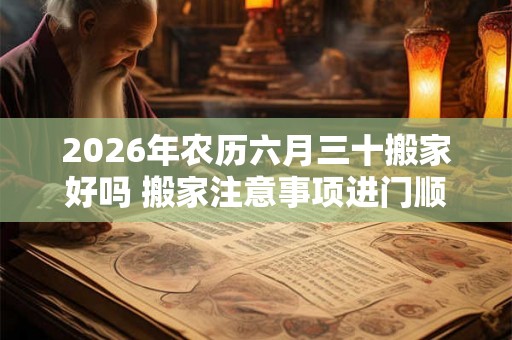 2026年农历六月三十搬家好吗 搬家注意事项进门顺序 2026年农历六月三十搬家好吗 搬家注意事项进门顺序