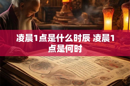 凌晨1点是什么时辰 凌晨1点是何时