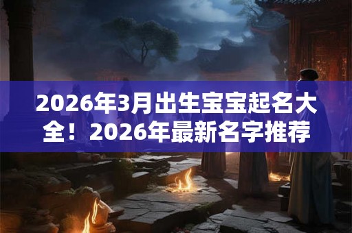 2026年3月出生宝宝起名大全！2026年最新名字推荐