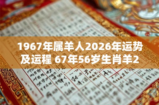 1967年属羊人2026年运势及运程 67年56岁生肖羊2026年每月运势
