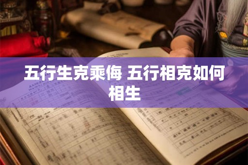 五行生克乘侮 五行相克如何相生