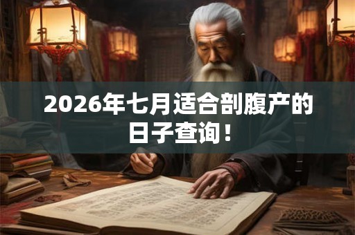 2026年七月适合剖腹产的日子查询！