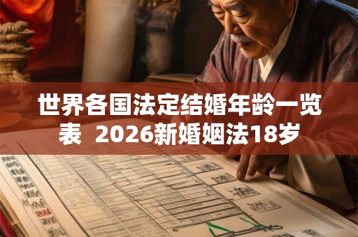 世界各国法定结婚年龄一览表  2026新婚姻法18岁