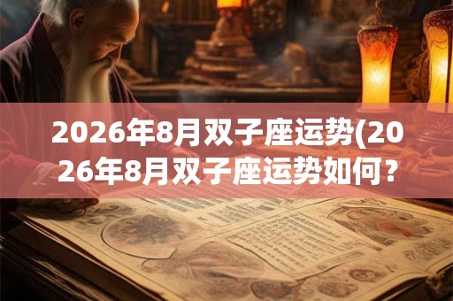 2026年8月双子座运势(2026年8月双子座运势如何？)