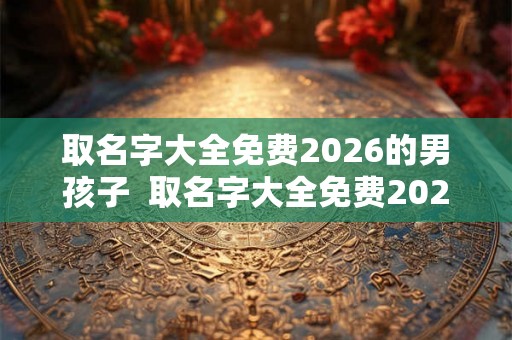 取名字大全免费2026的男孩子  取名字大全免费2026的男孩子