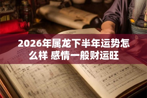 2026年属龙下半年运势怎么样 感情一般财运旺 2026年属龙下半年运势怎么样 感情一般财运旺