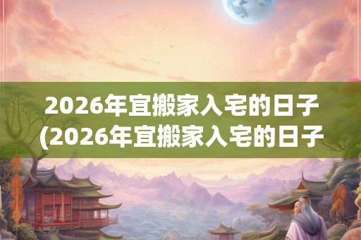 2026年宜搬家入宅的日子(2026年宜搬家入宅的日子是哪一天？)
