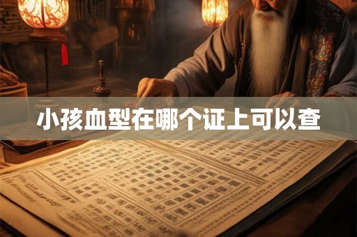 小孩血型在哪个证上可以查