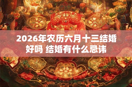 2026年农历六月十三结婚好吗 结婚有什么忌讳 2026年农历六月十三结婚好吗 结婚有什么忌讳