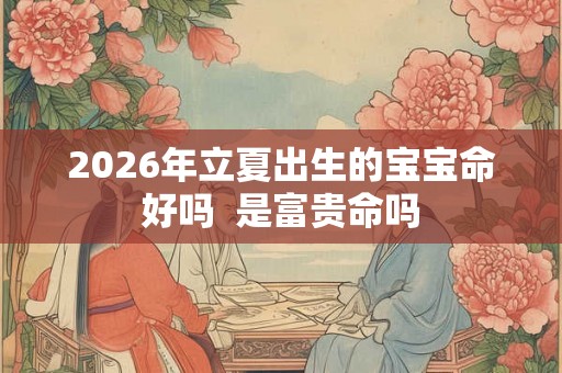 2026年立夏出生的宝宝命好吗  是富贵命吗