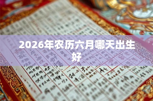 2026年农历六月哪天出生好