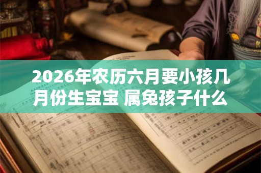 2026年农历六月要小孩几月份生宝宝 属兔孩子什么性格