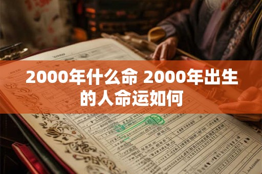 2000年什么命 2000年出生的人命运如何